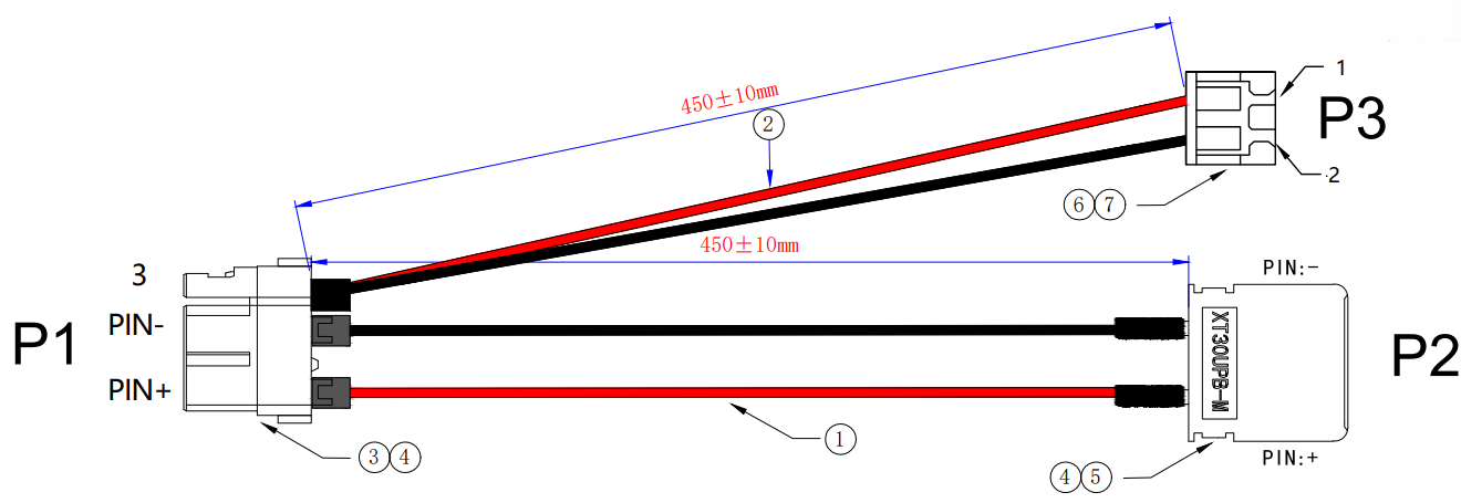 J1/J2 to Hub Cable