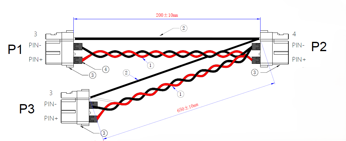 J3+J4 to Hub Cable